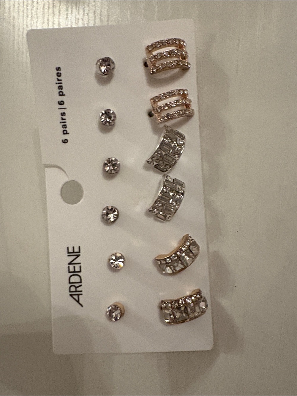 Ardene Gold & Silver Crystal Stud and Crawler Earring Set PLUS+ A MYSTERY SET